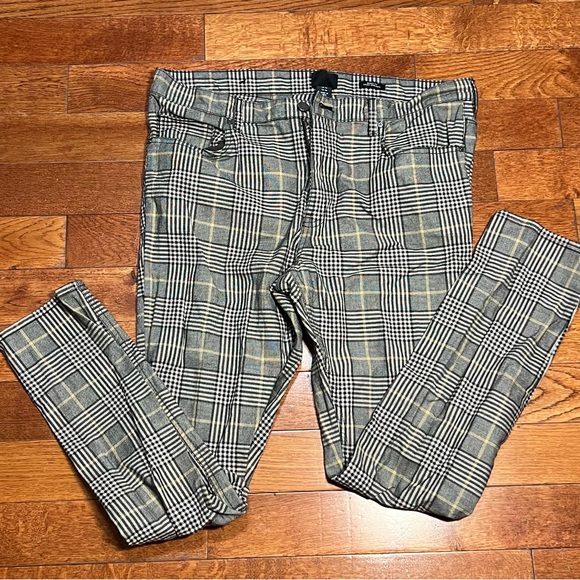 Skinny Fit Twill Pants - Dark gray/plaid - Men - Picture 3 of 5